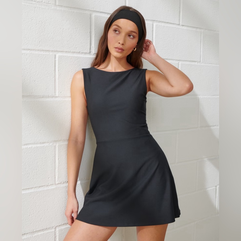 Abercrombie YPB sculptLUX slash mini dress - XS in black